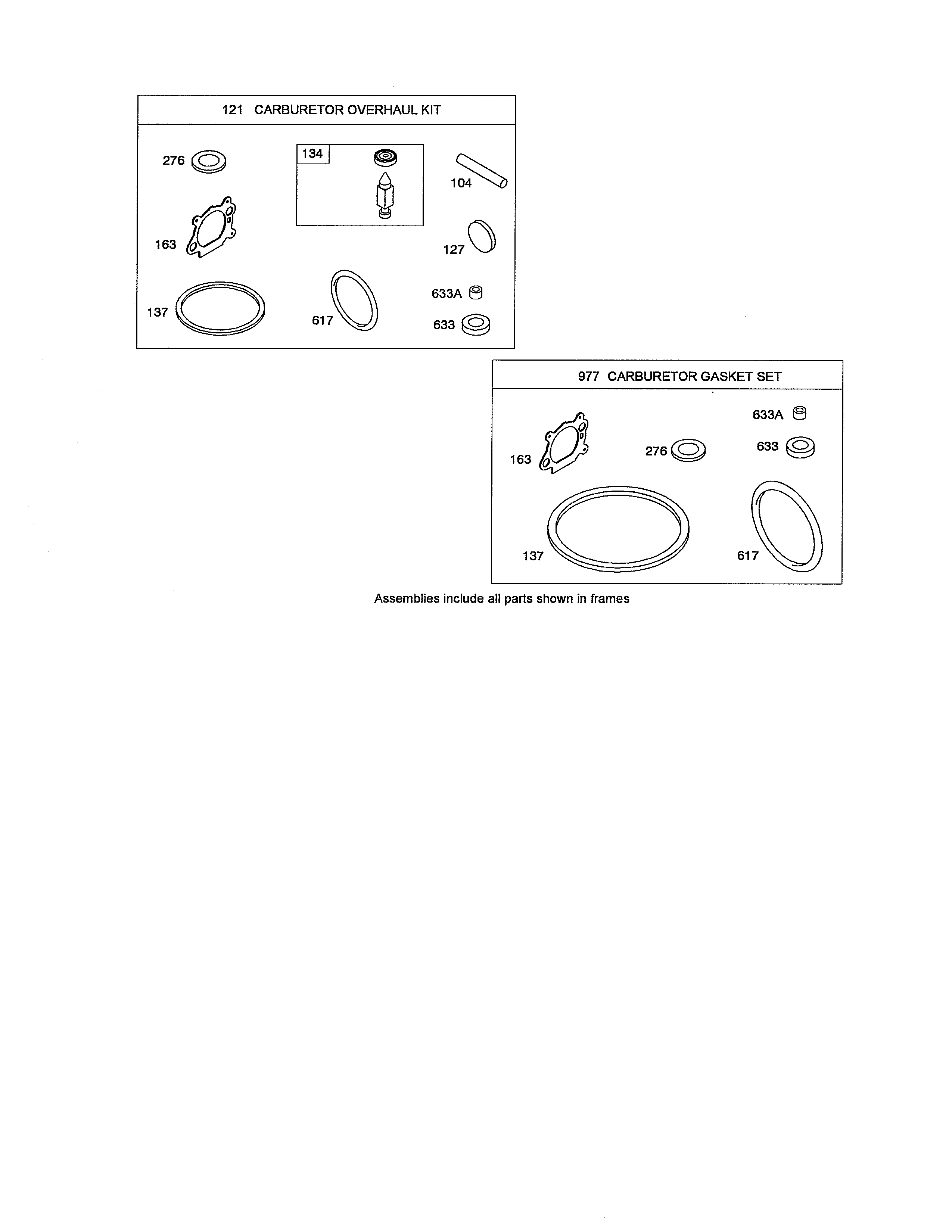 CARBURETOR OVERHAUL KIT