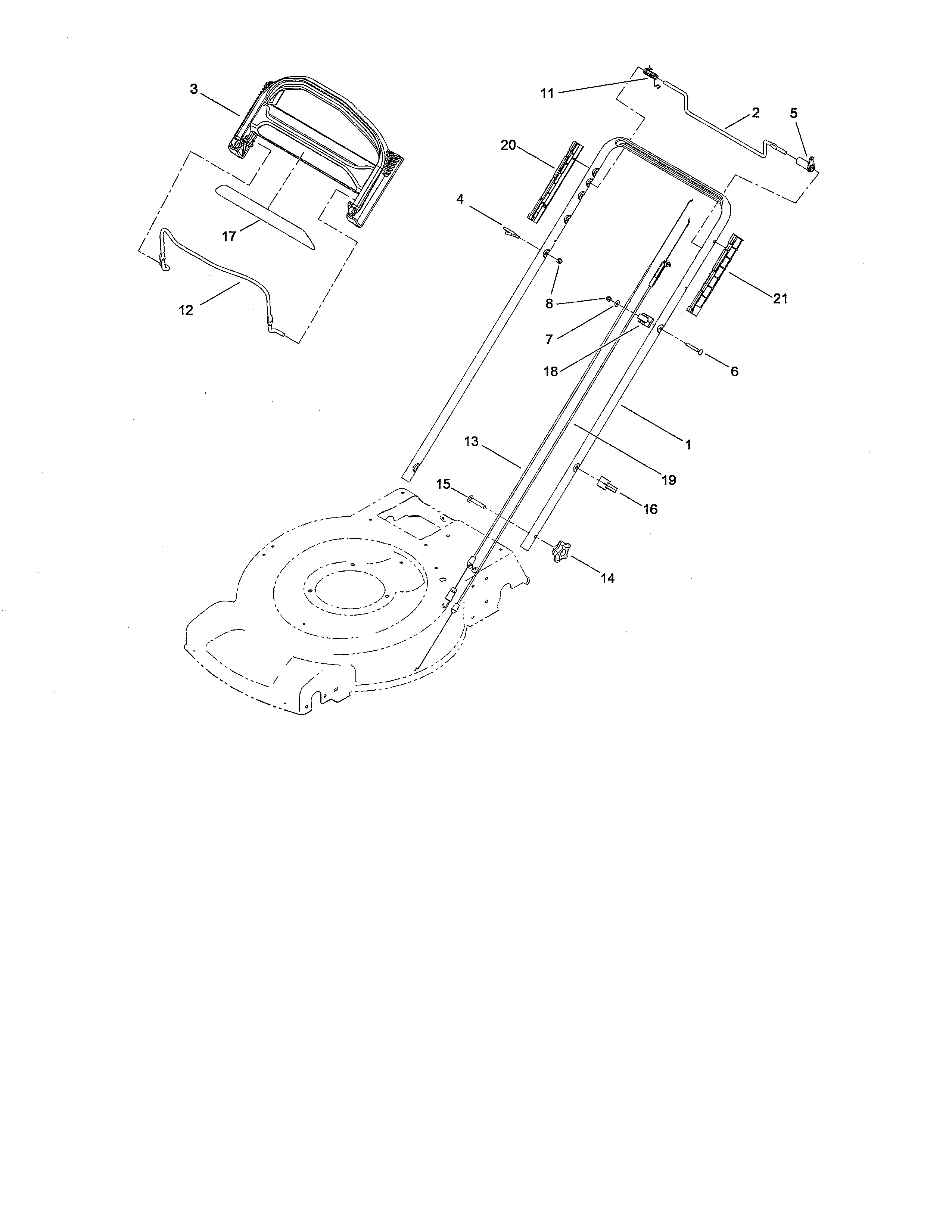 Upper handle assembly