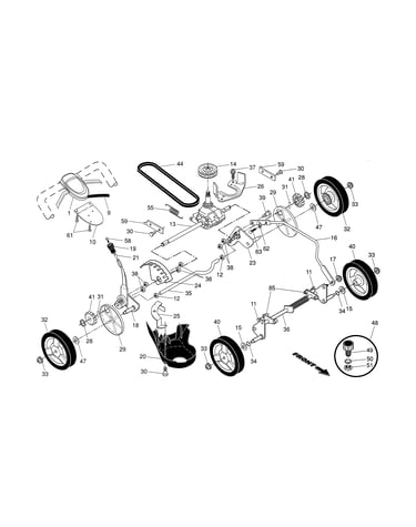 Drive control/gear case/wheels