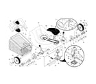 Poulan 96142001102 drive control/gear case/wheels diagram