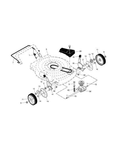 Drive control/gear case/wheels