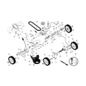 Husqvarna 917379130 drive control/gear case/wheels diagram