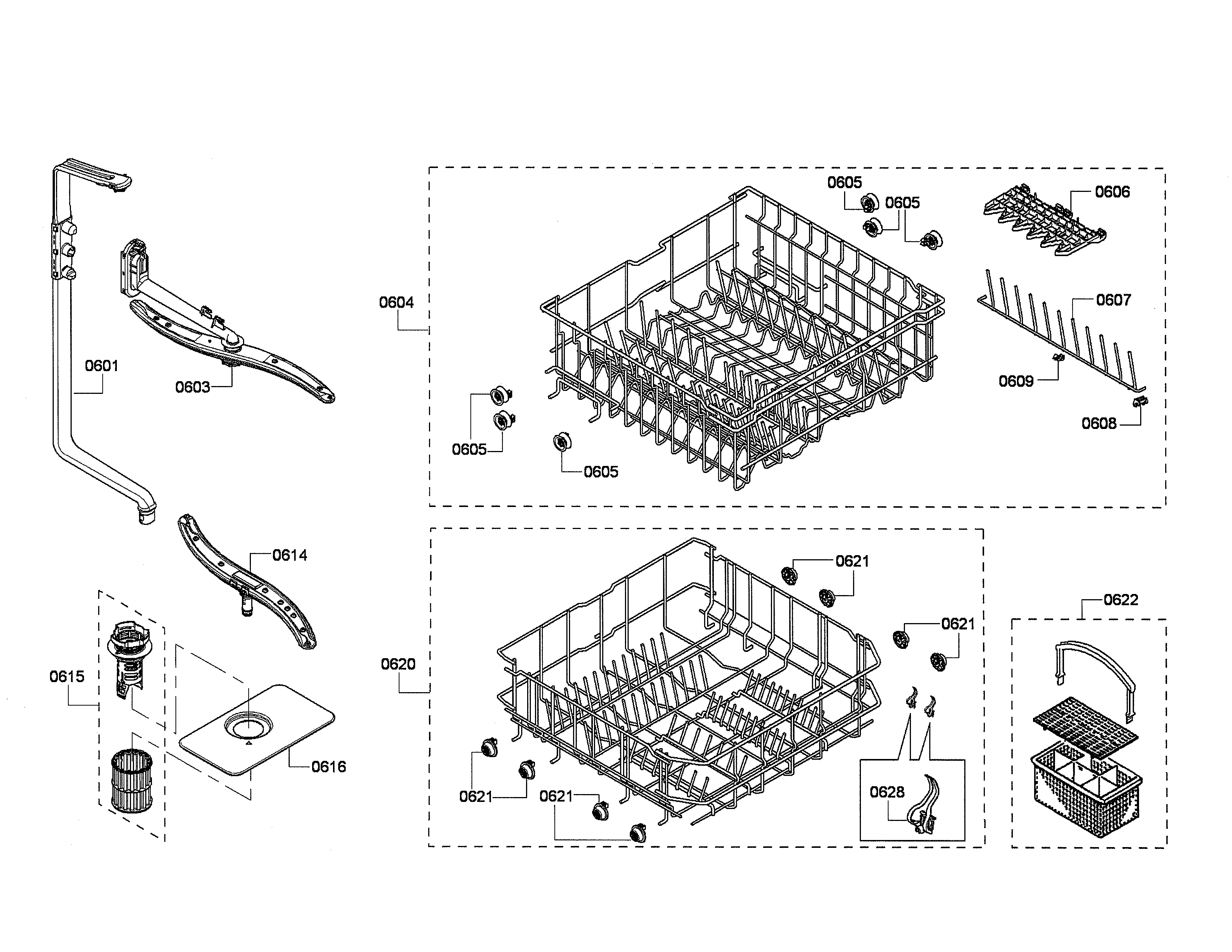 Racks/spray arm