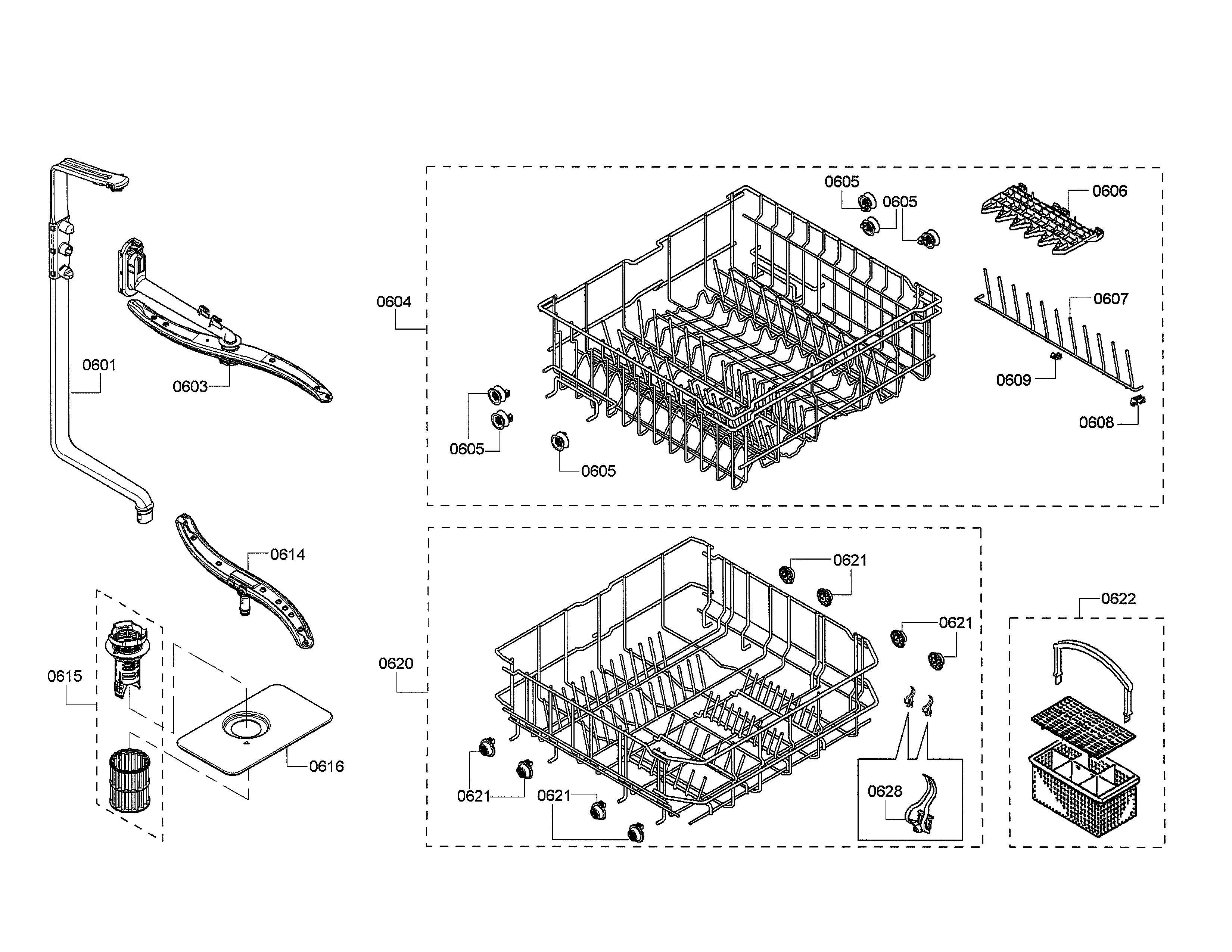 Racks/spray arms