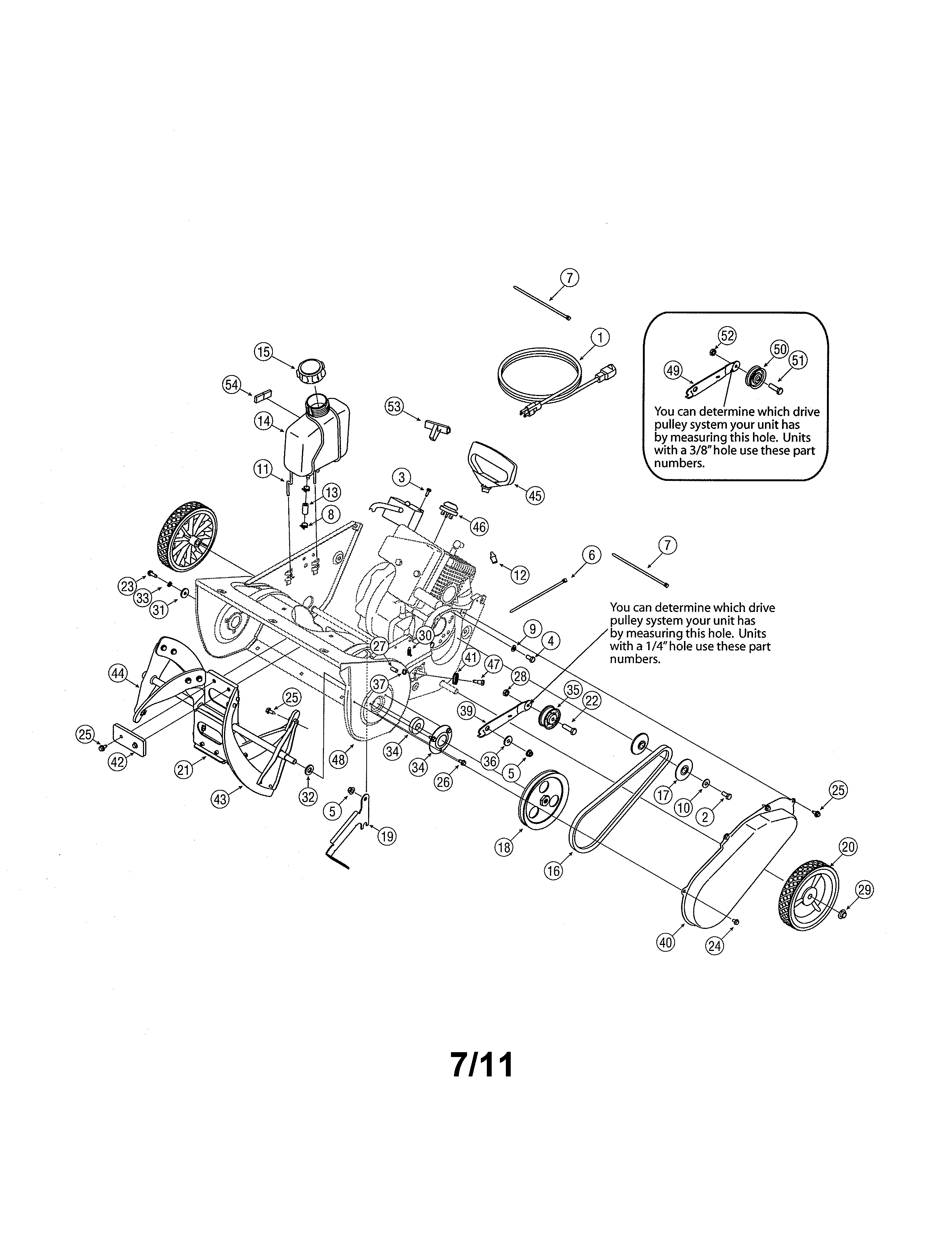 Auger/fuel tank/wheels