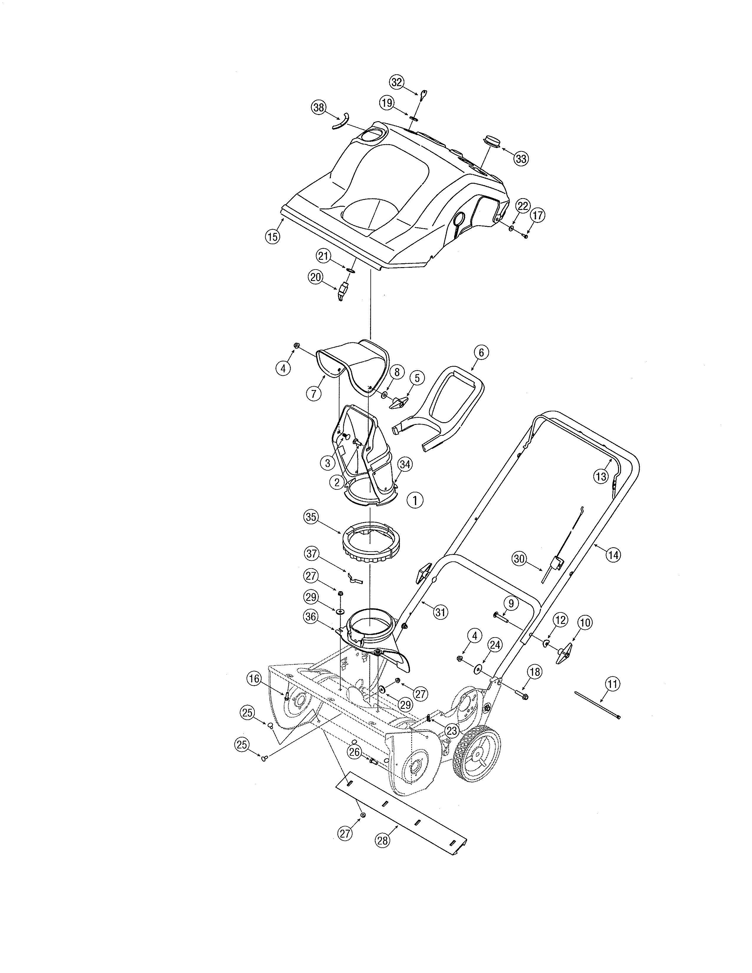 Handle/chute