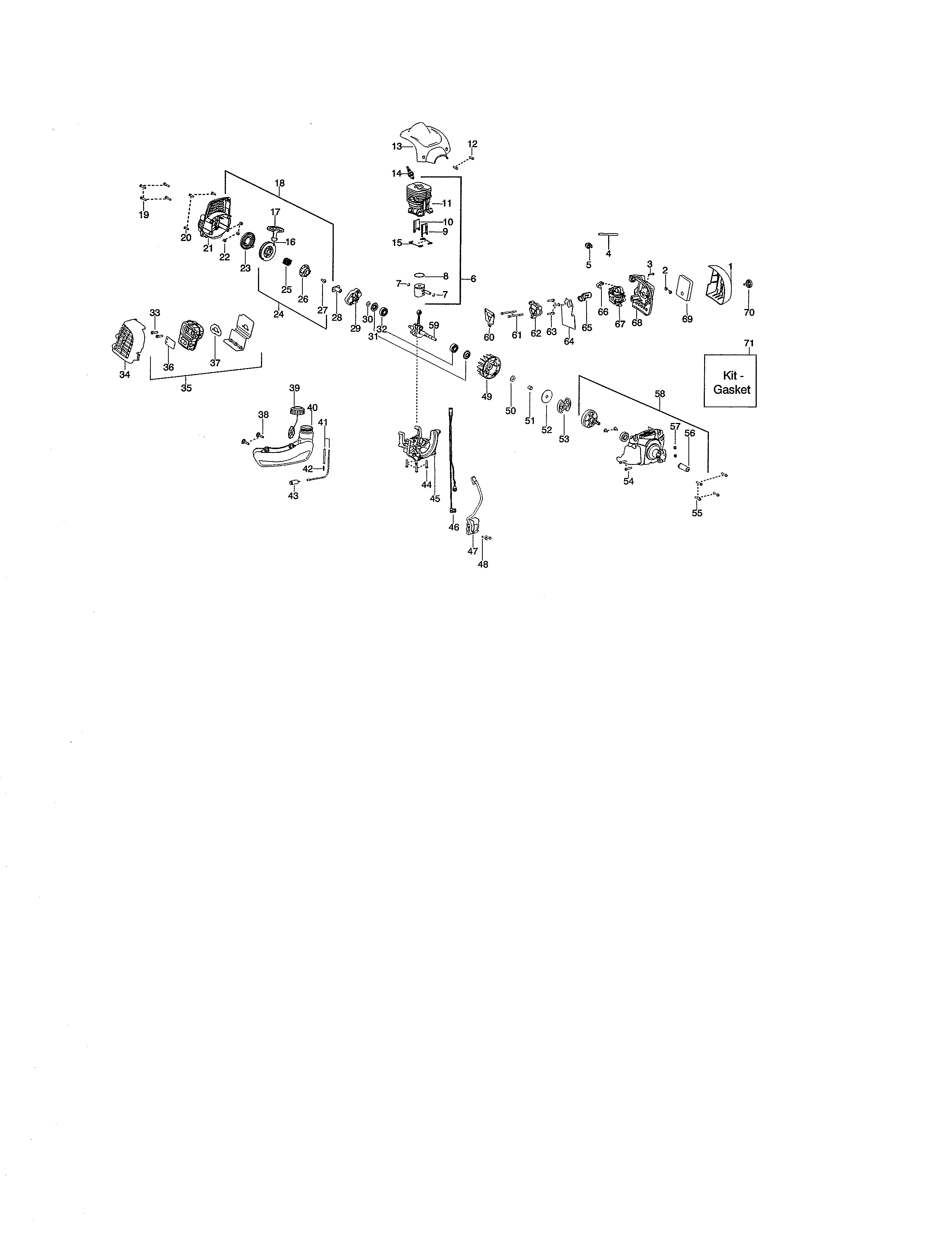 Fuel tank/cylinder/muffler