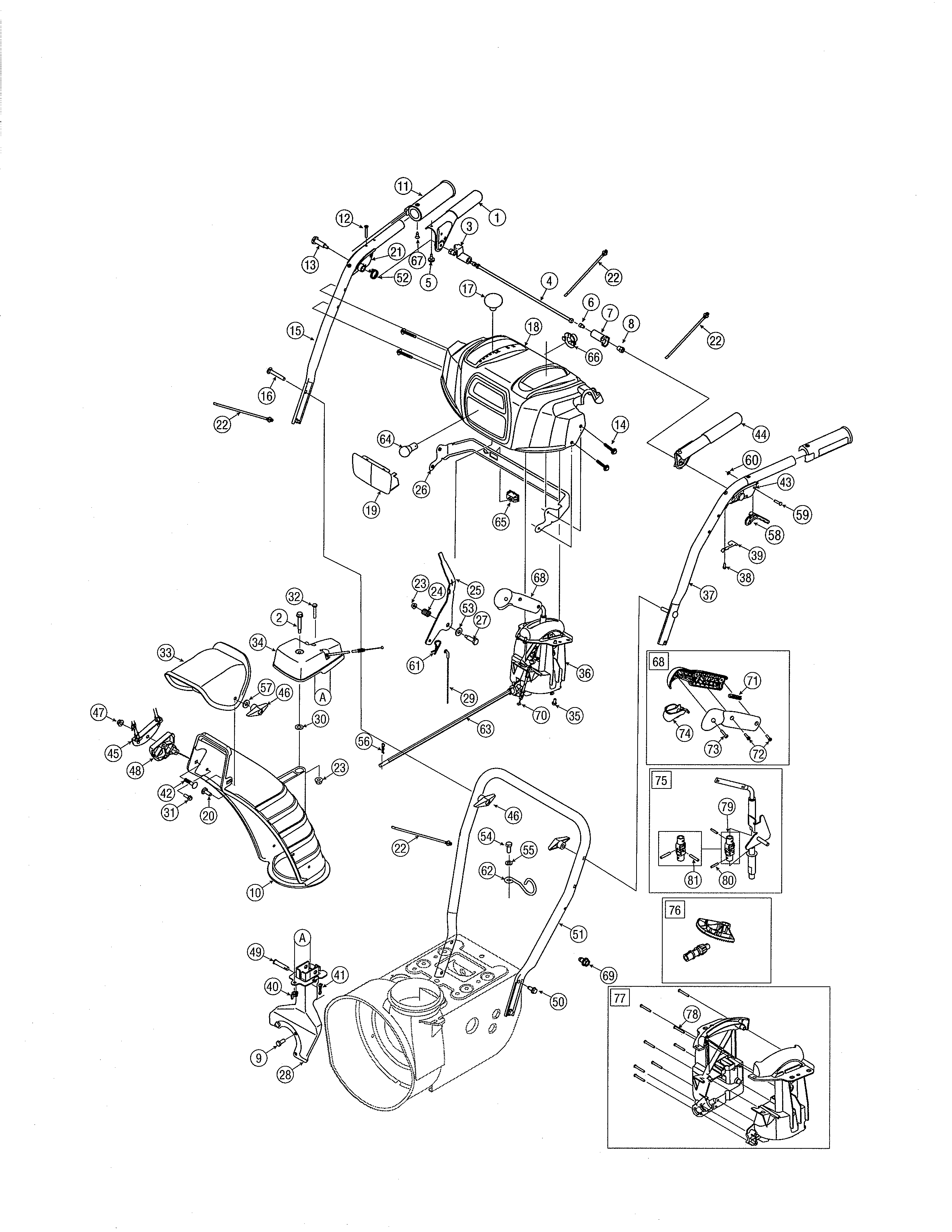Handle/chute