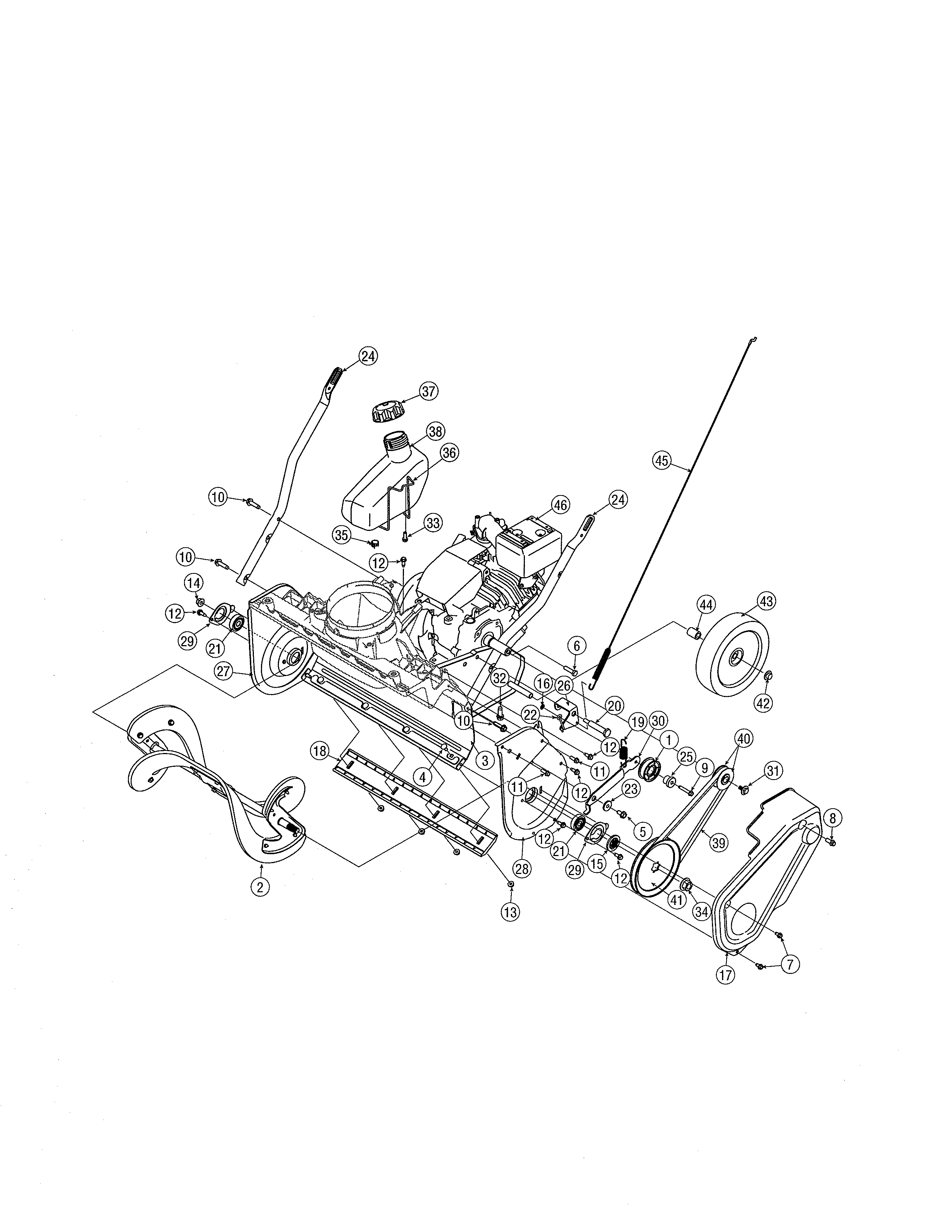 Fuel tank/auger