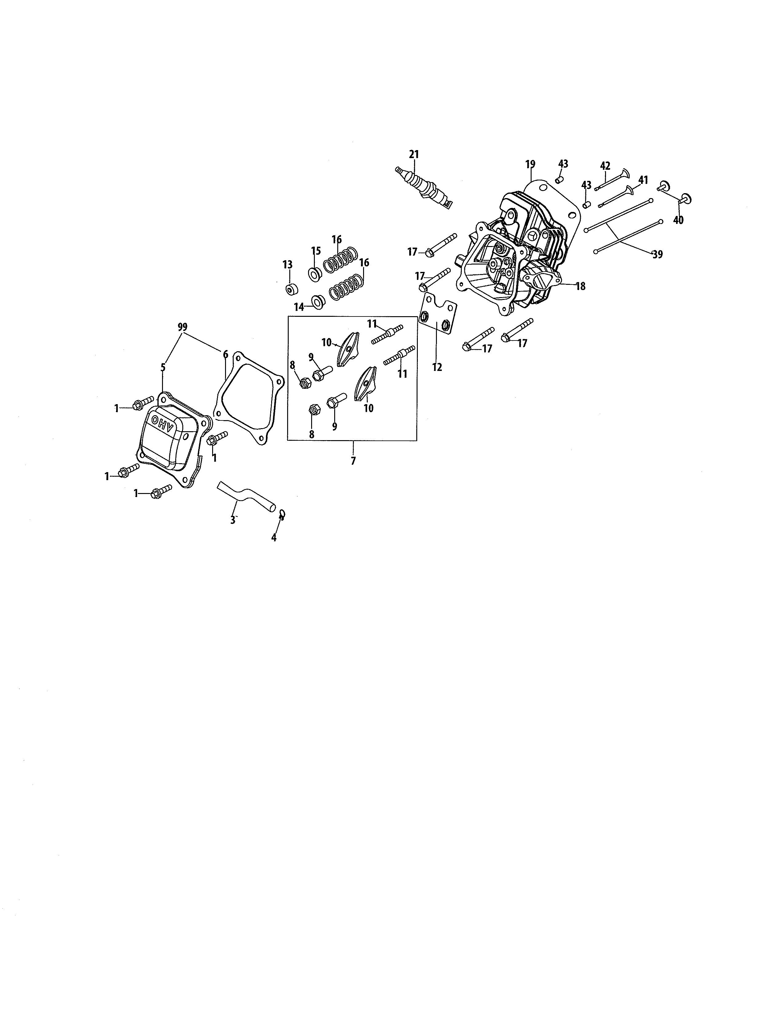Cylinder head/valve rocker