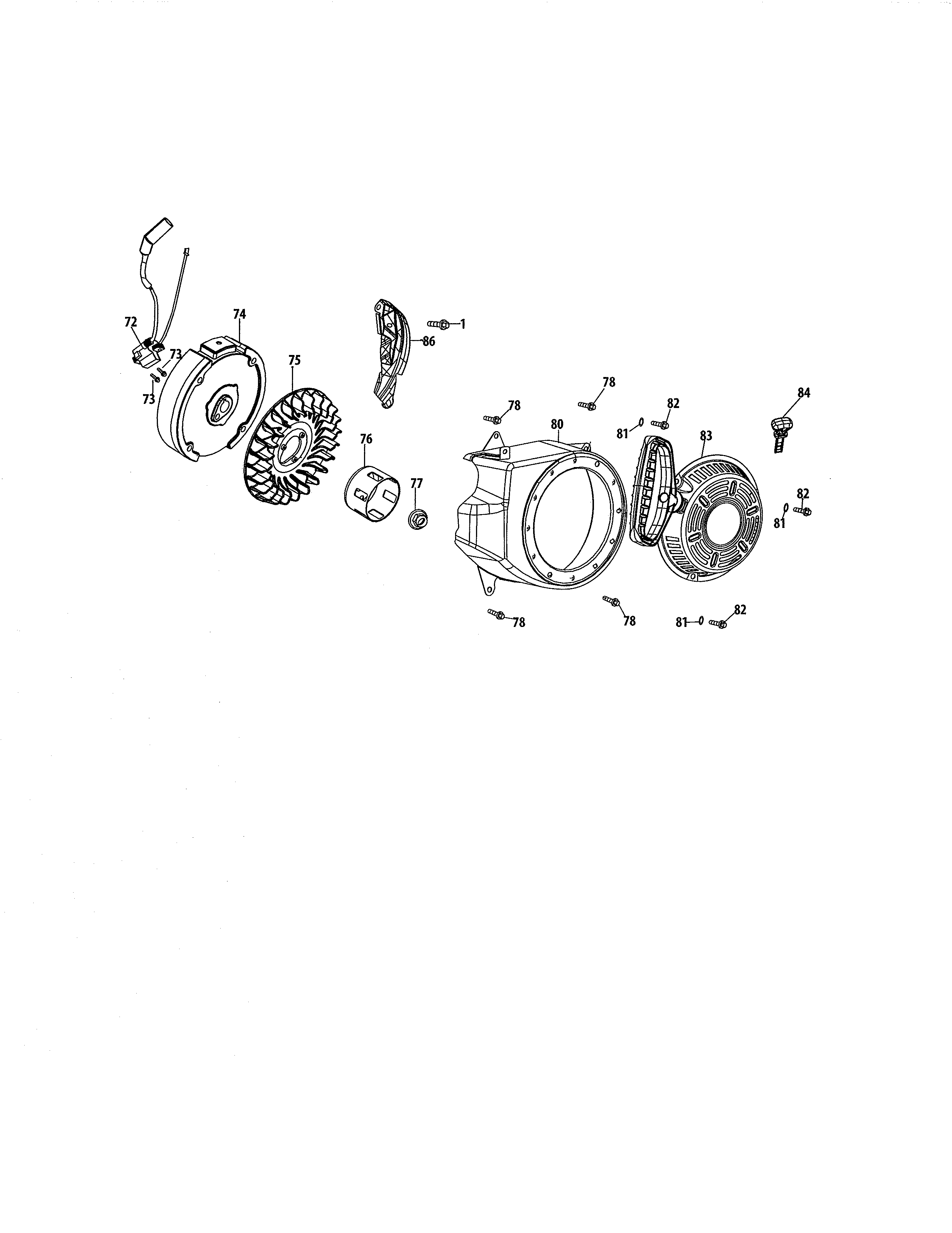 Blower housing/flywheel
