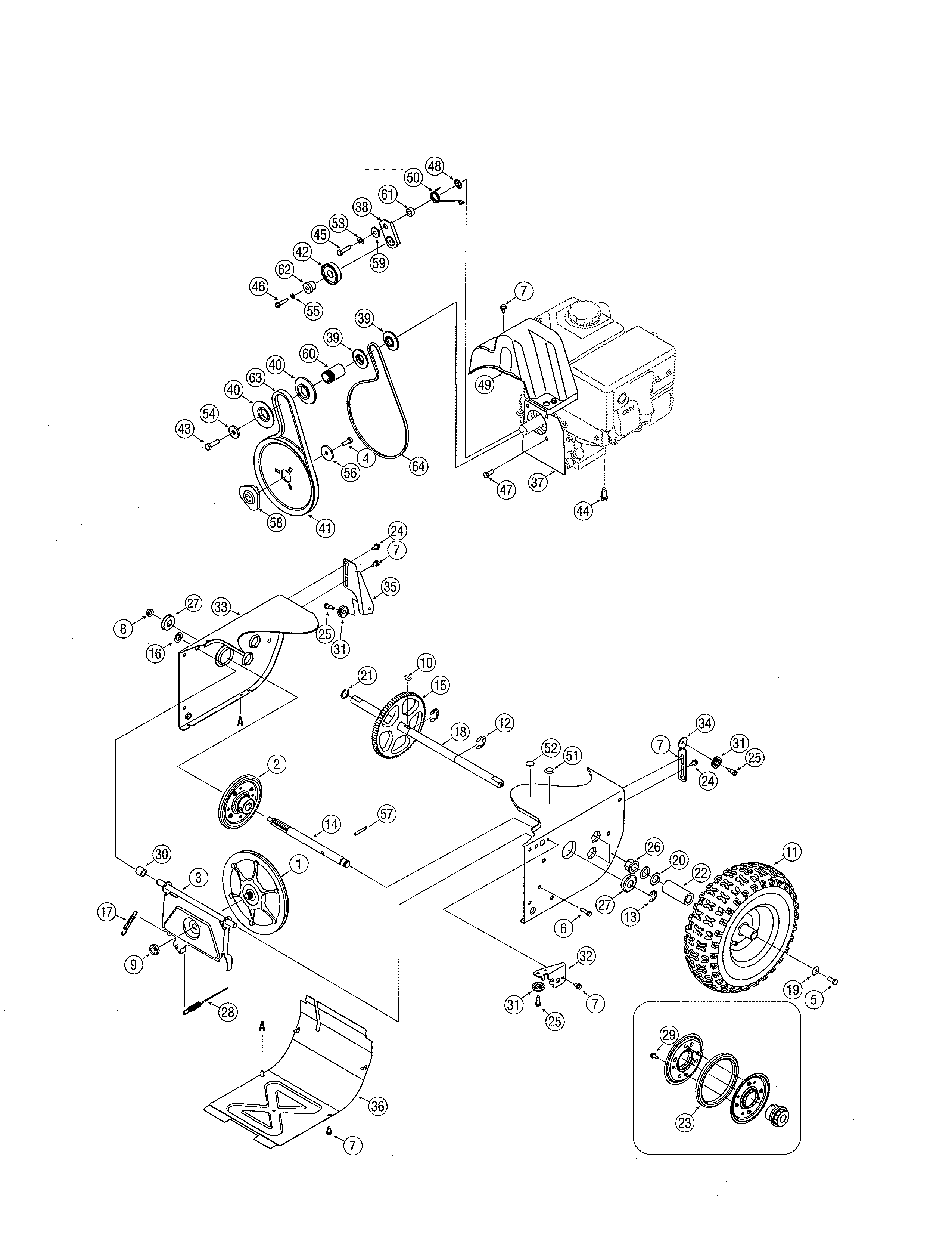 DRIVE BELT/WHEEL ASSEMBLY