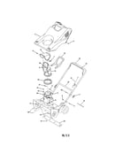 Shroud, chute and handle