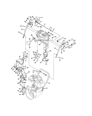 L-style handle/frame/discharge chute