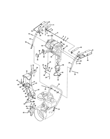 Q-style handle/frame/discharge chute