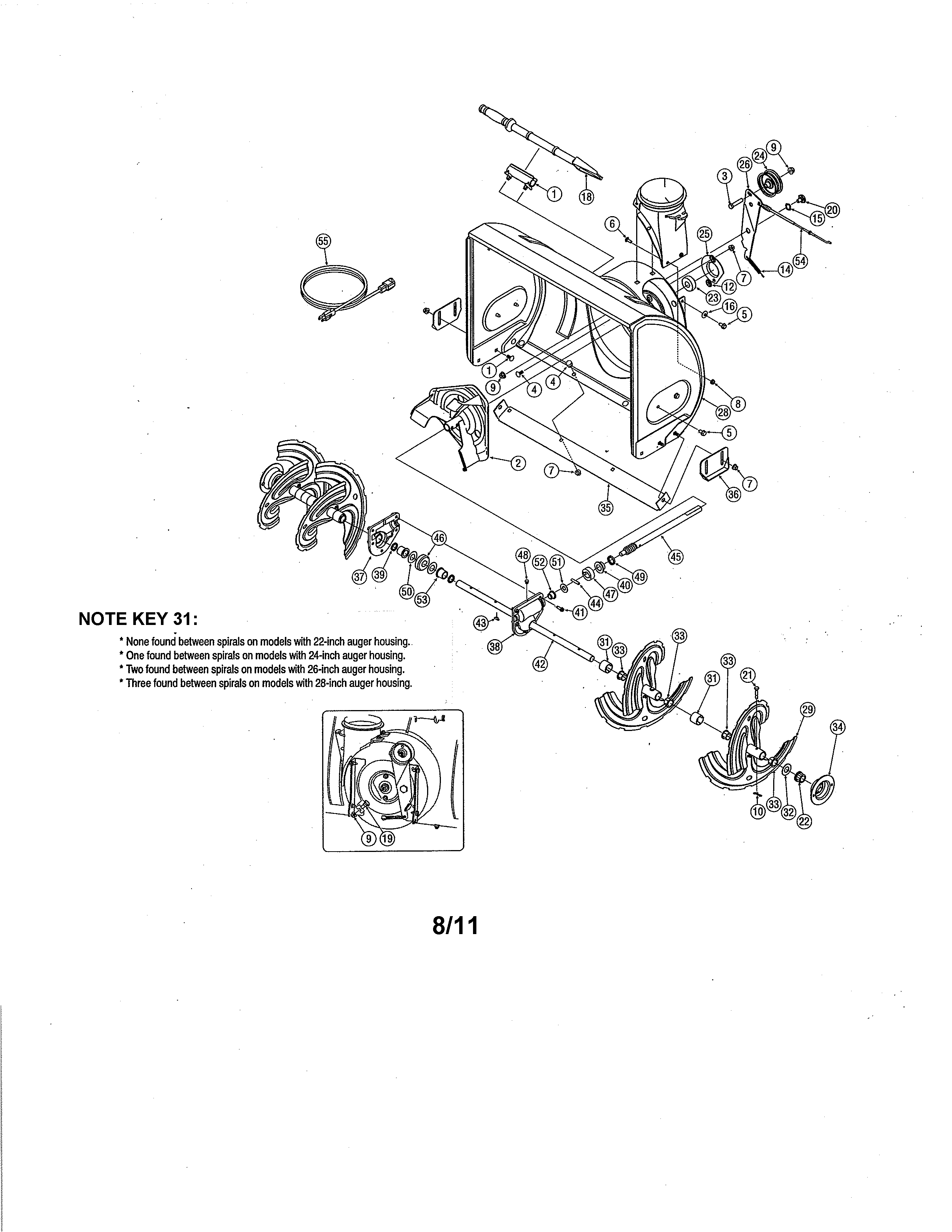 Auger gearbox and housing