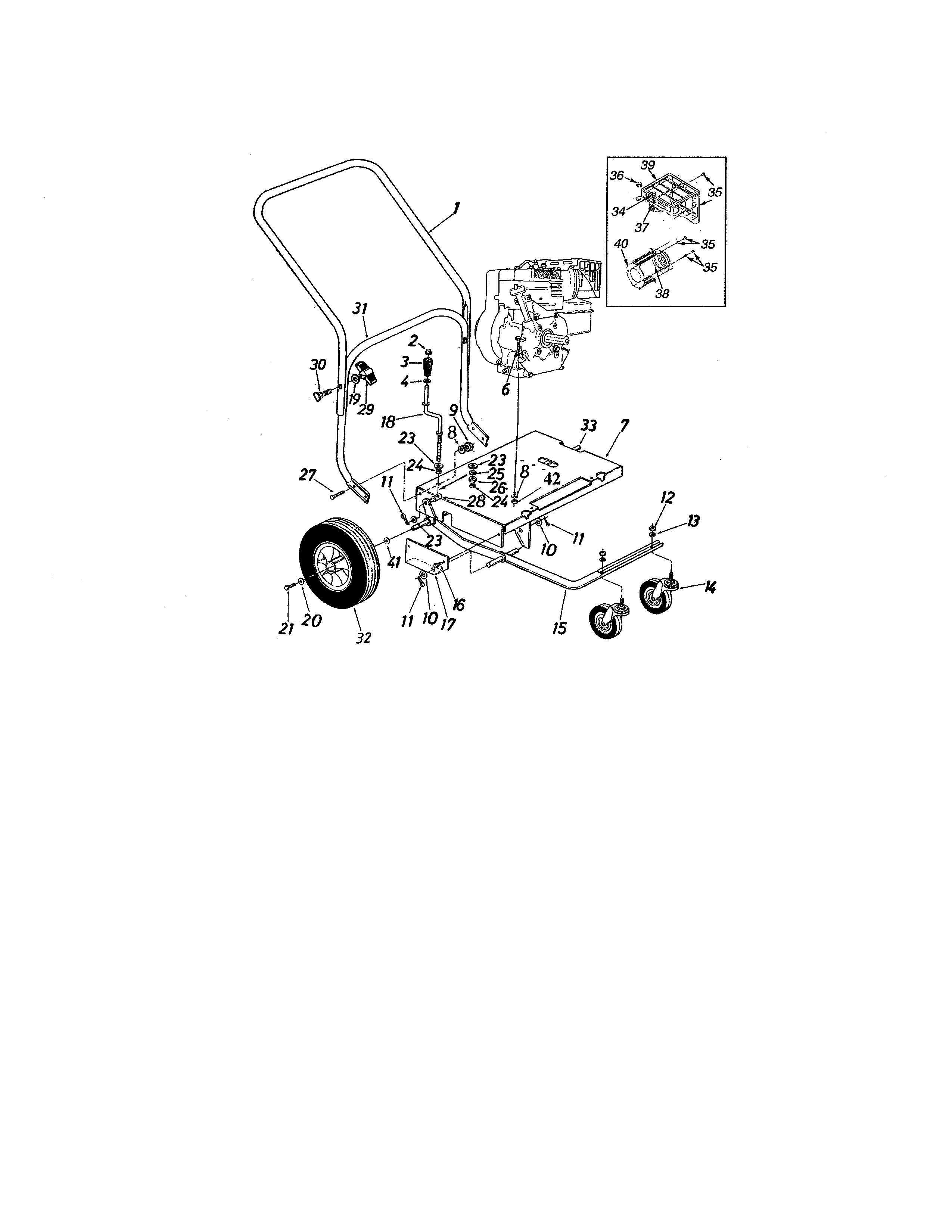 Engine mounting frame/handle