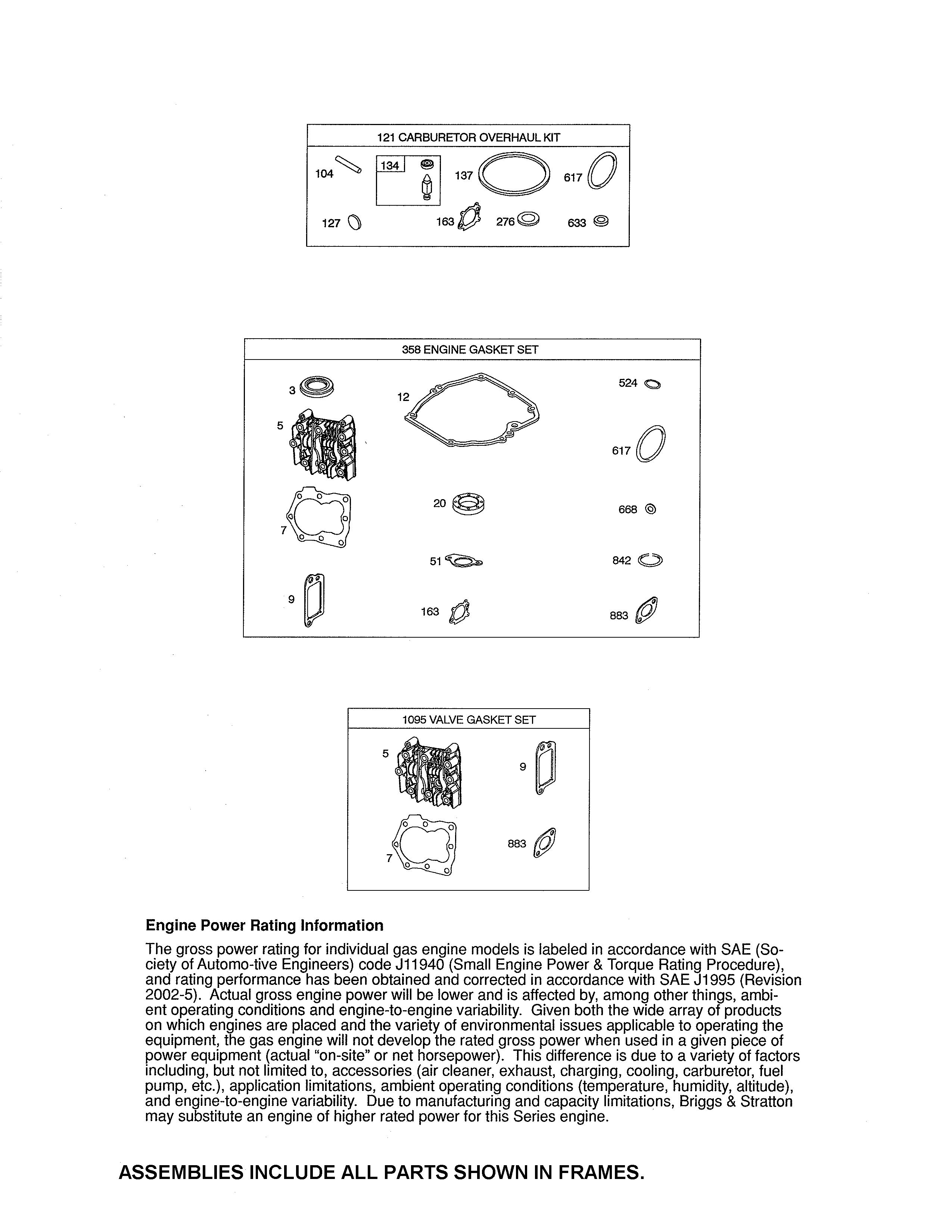 Gaskets sets