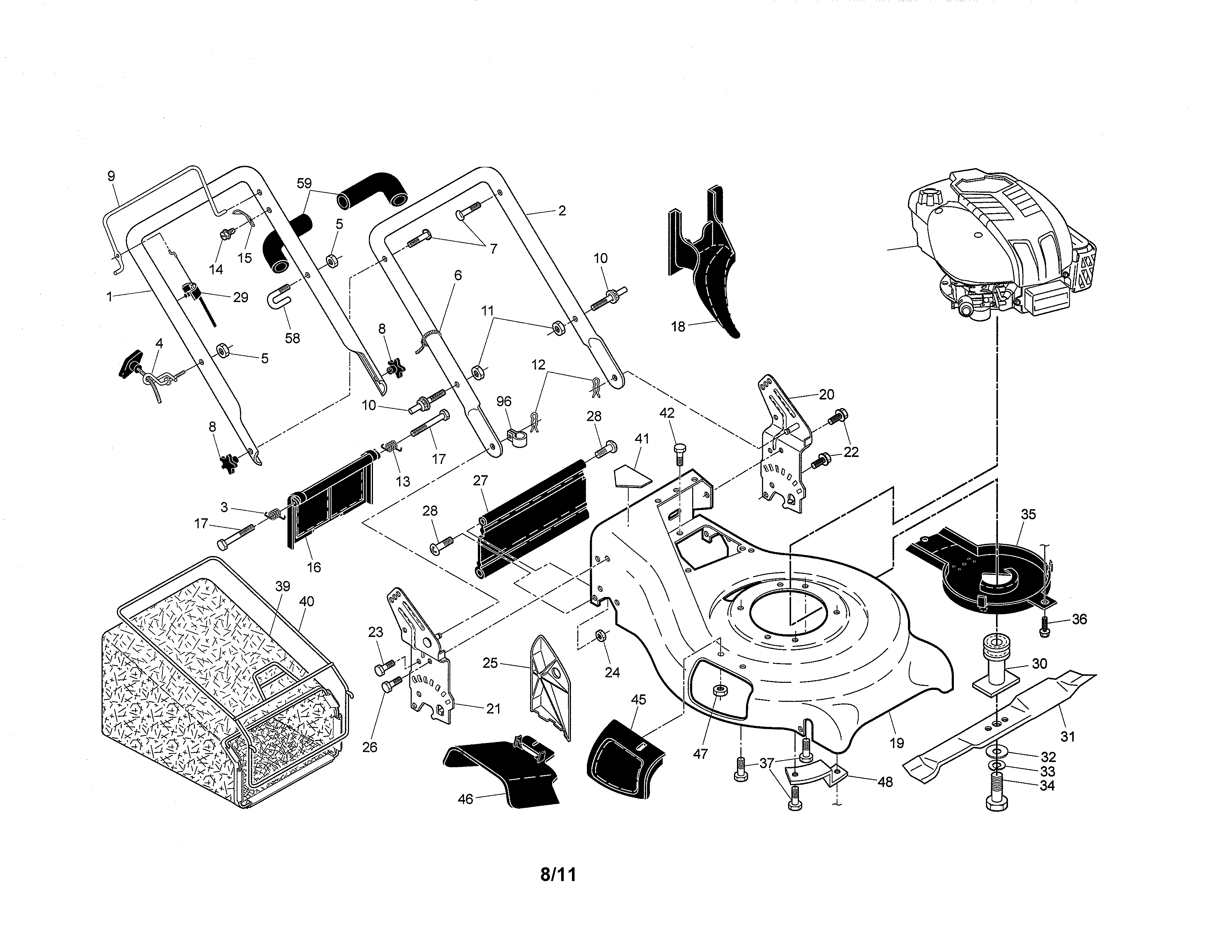 Engine/housing/handle