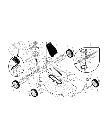 Drive control/gear case/wheels