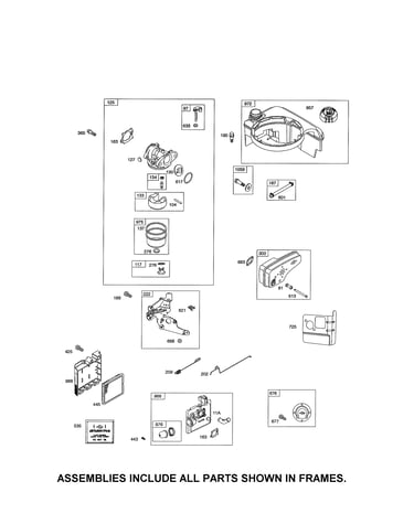 Carburetor/fuel tank/muffler