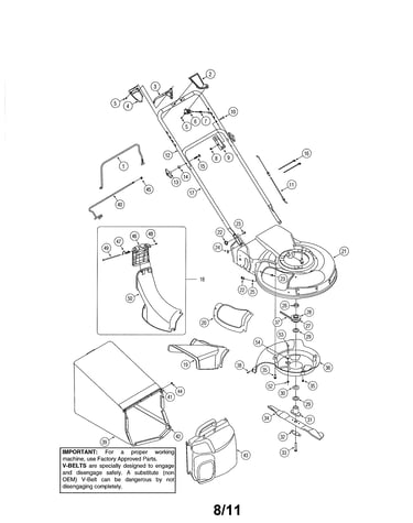 Handle/chute/deck