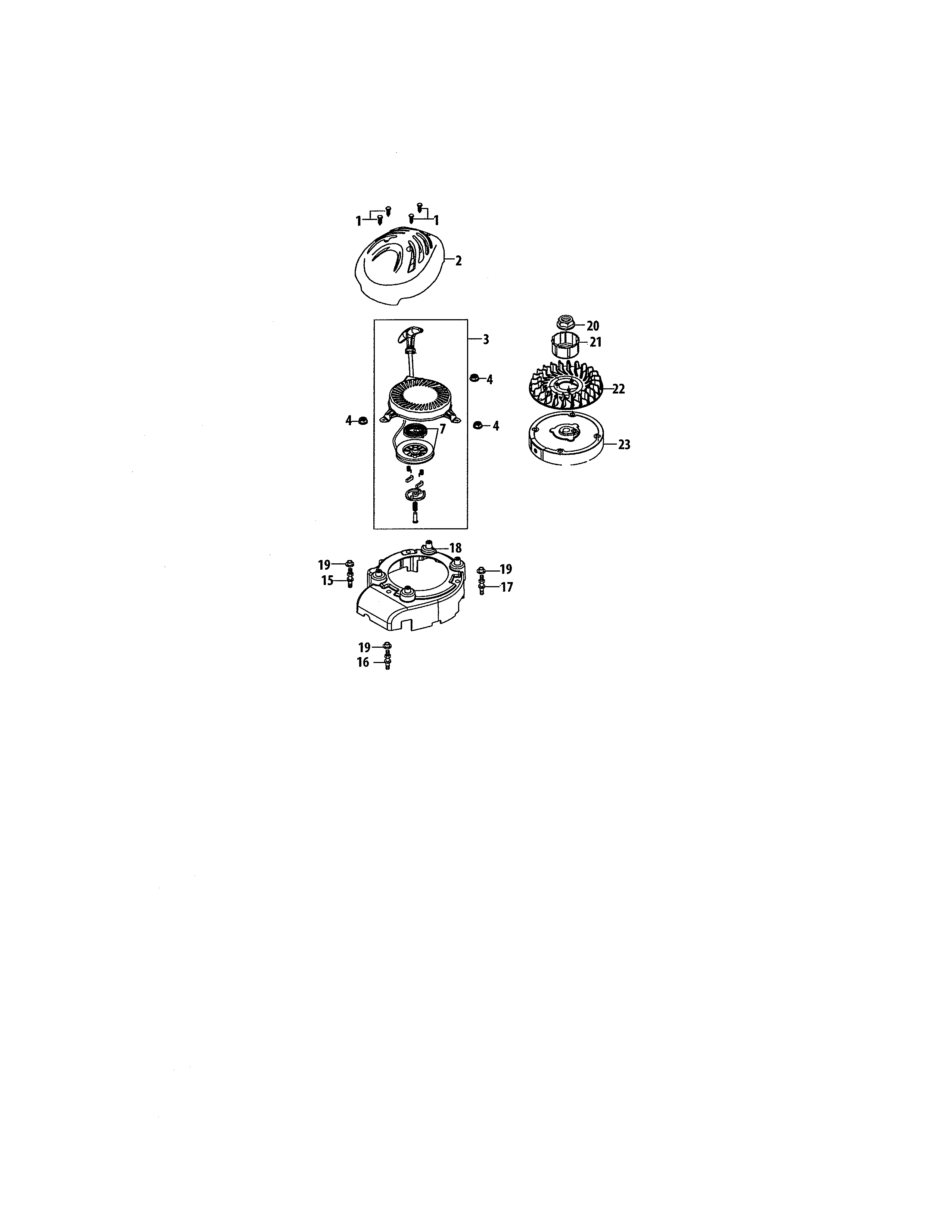 Flywheel & shroud