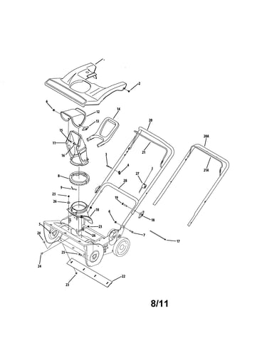 Shroud/chute/handle/auger housing