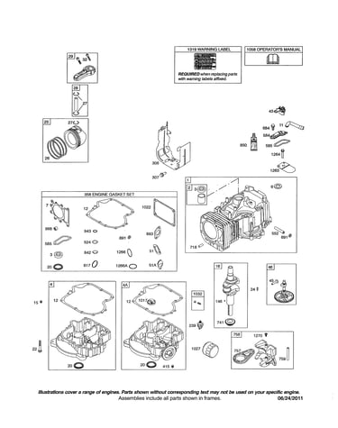 Cylinder/crankshaft/sump
