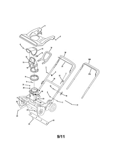 Shroud/chute/handle/auger housing