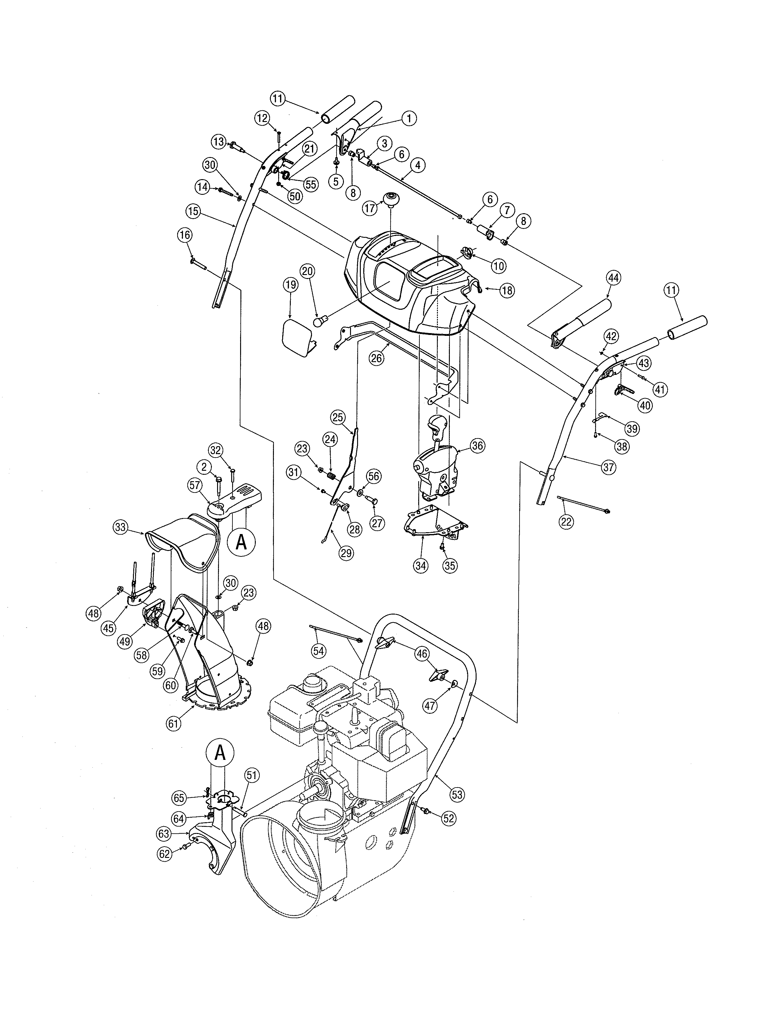 Handle/chute/light