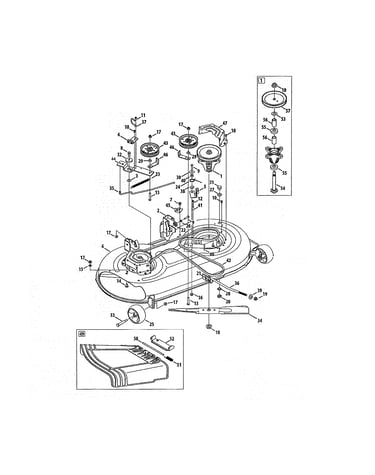 Deck/spindle pulley assembly
