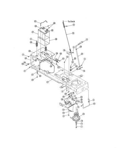 Frame/battery - 42" deck - manual pto