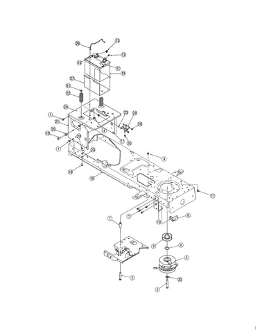 Frame/battery - electric pto