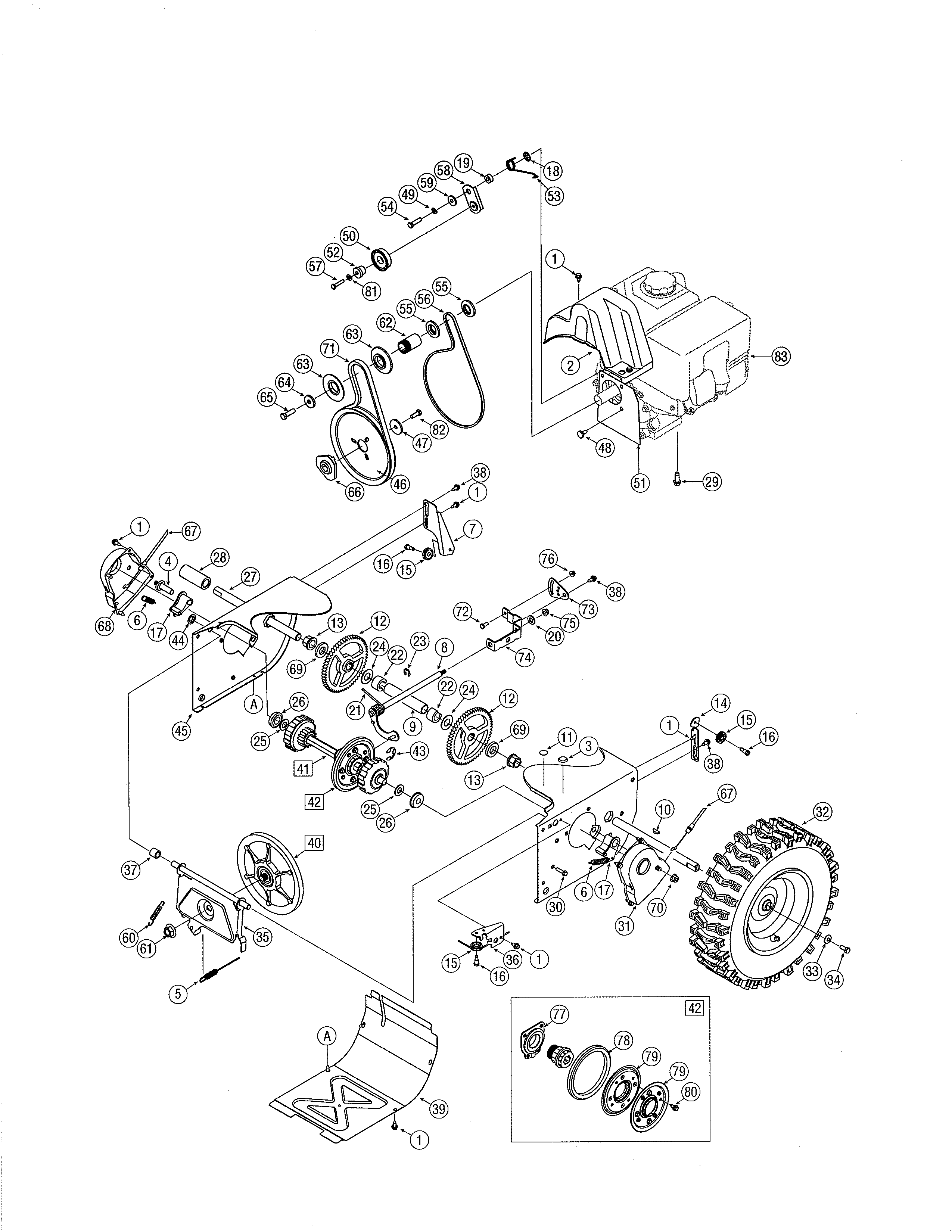 Transmission/wheels
