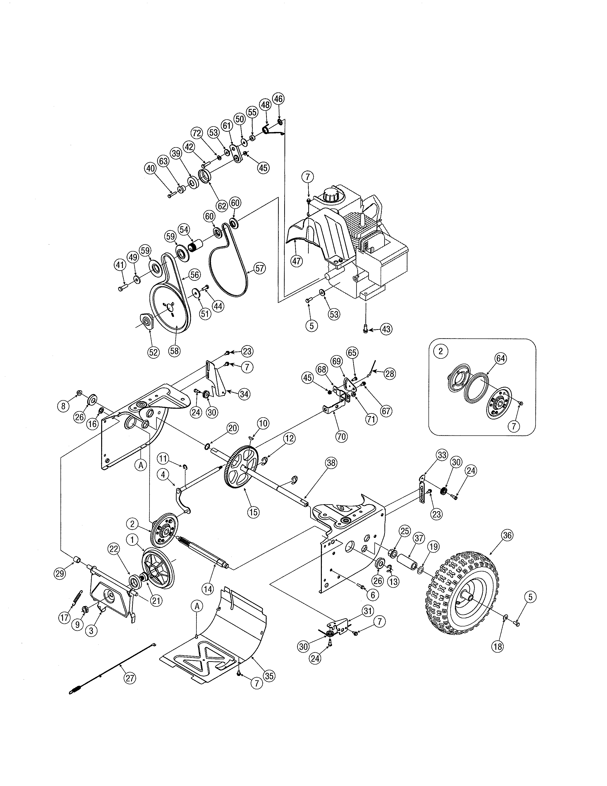 Wheel assembly/pulleys