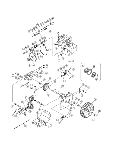 Wheel assembly/pulleys