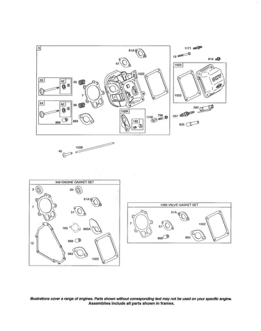 Head-cylinder/gasket sets