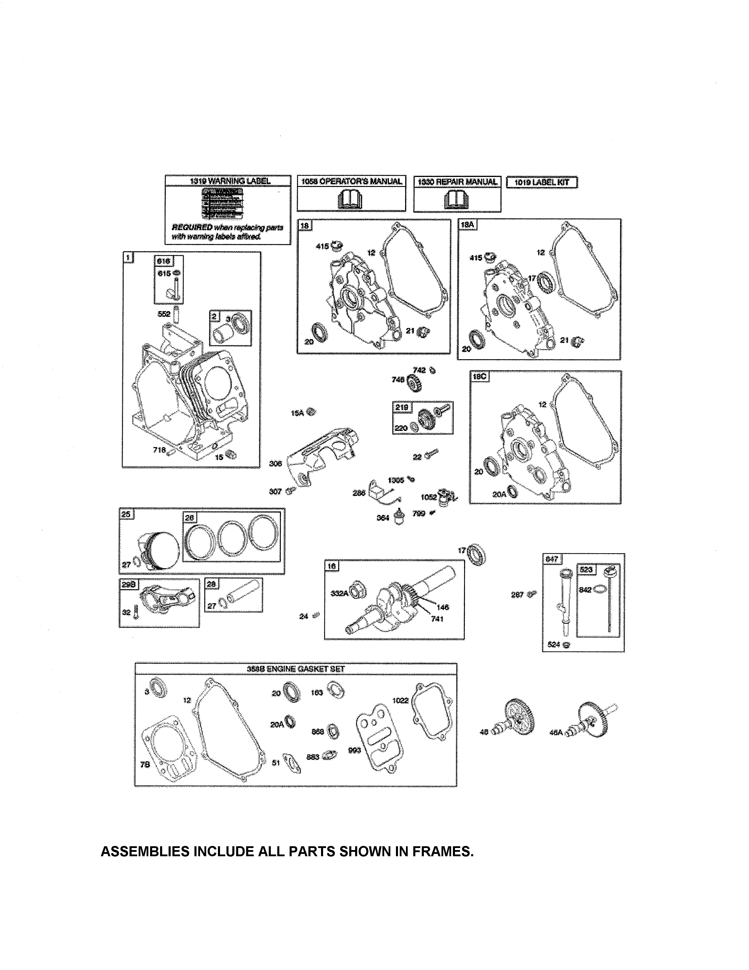 Camshaft/crankcase/crankshaft