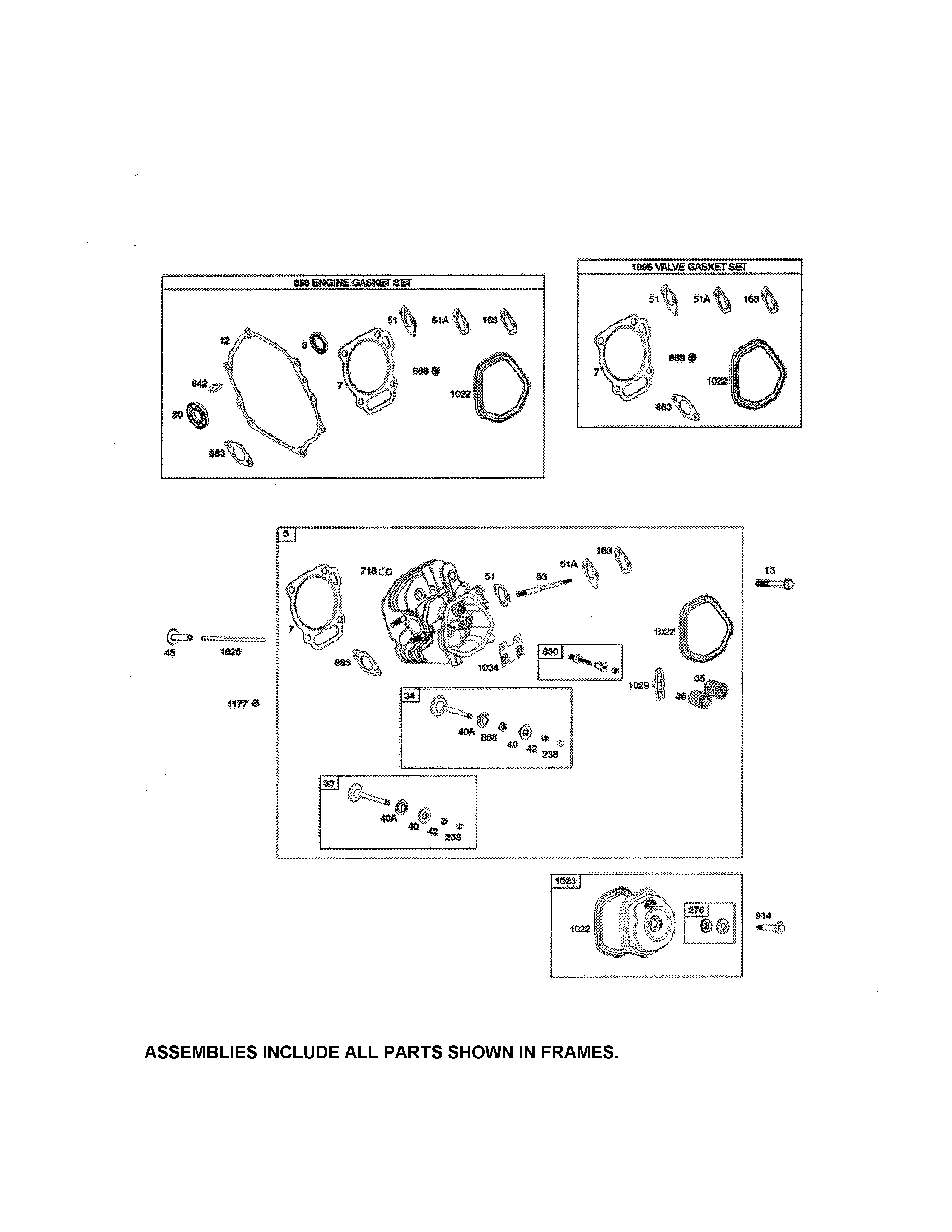 Cylinder head/gasket sets