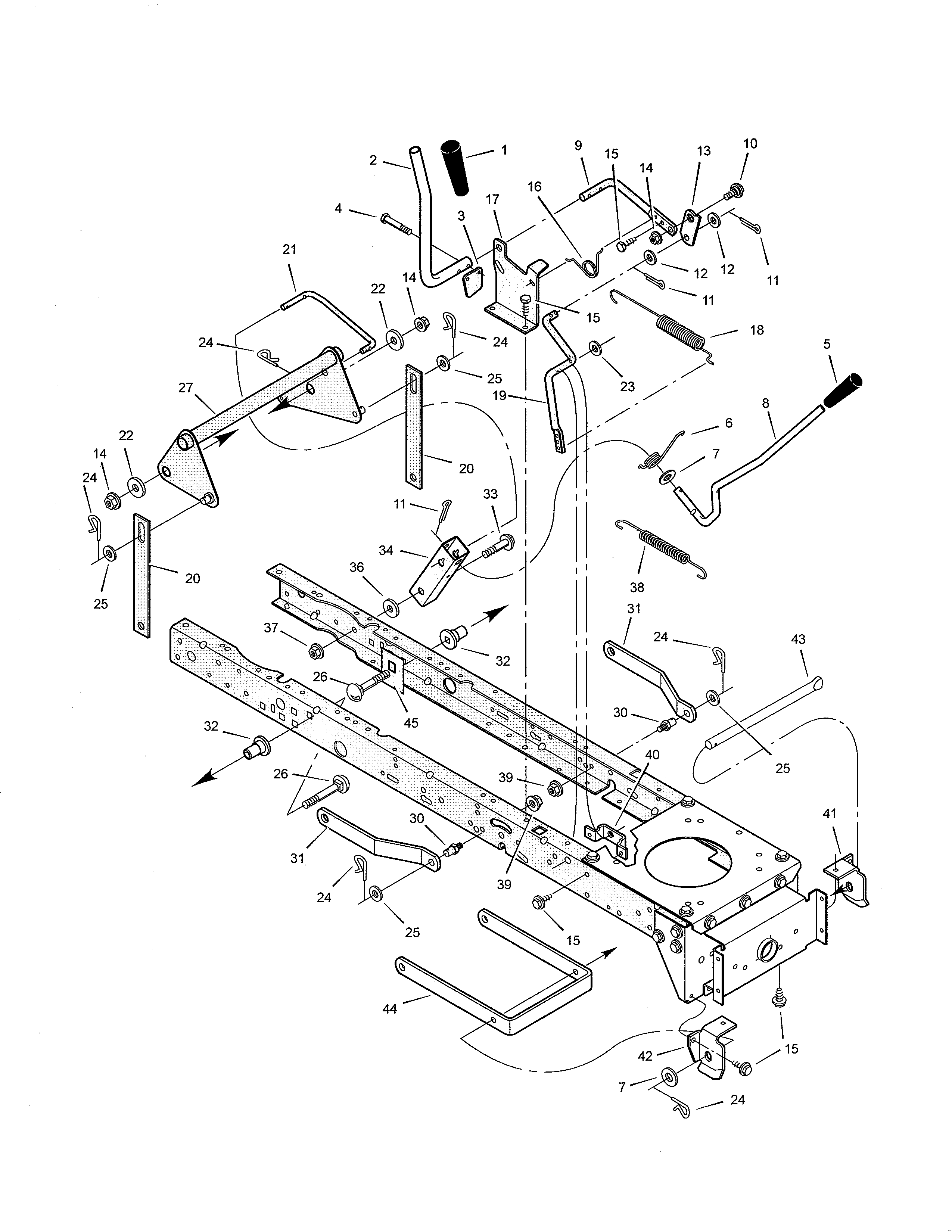 MOWER HOUSING SUSPENSION