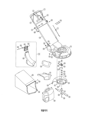 Handle/chute/grassbag
