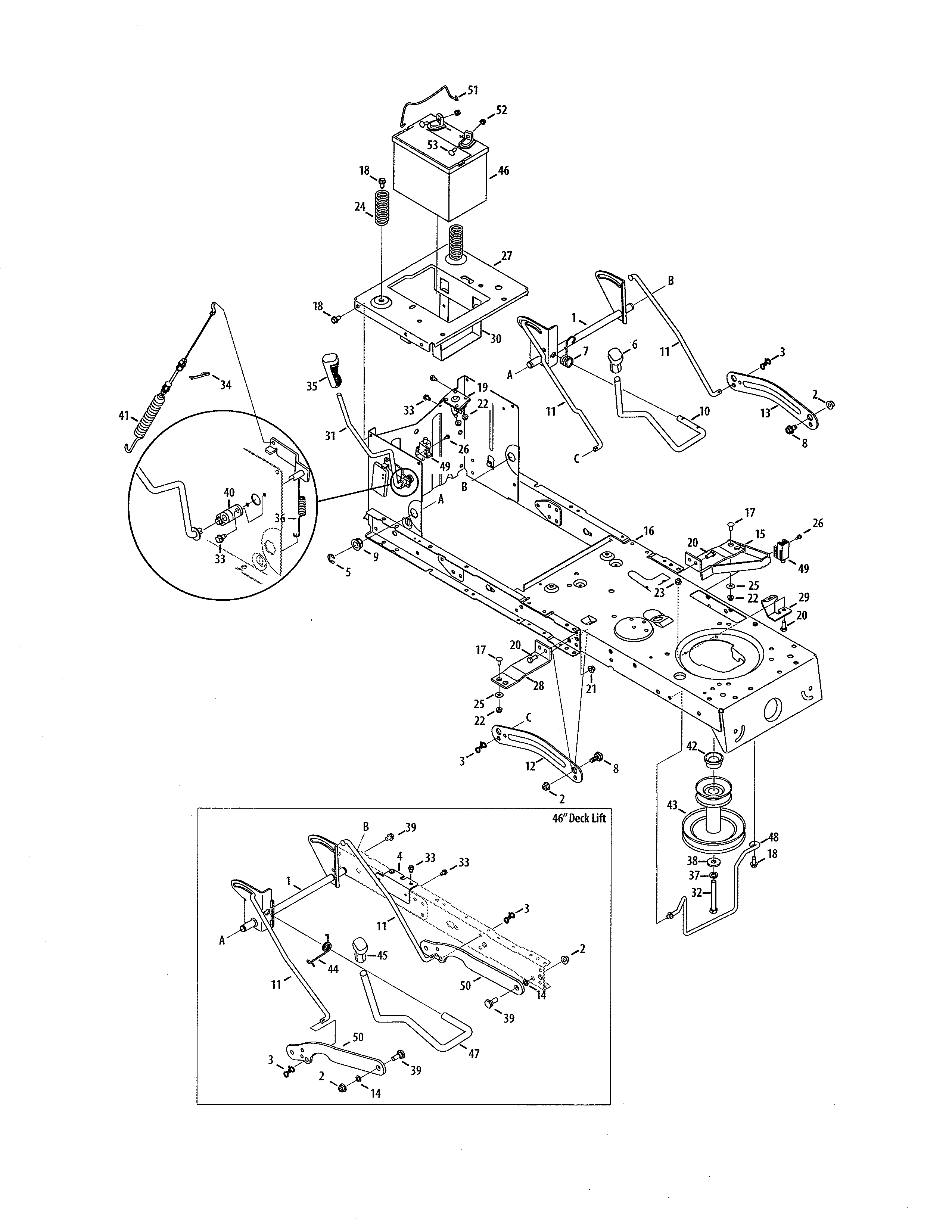 Frame & pto lift