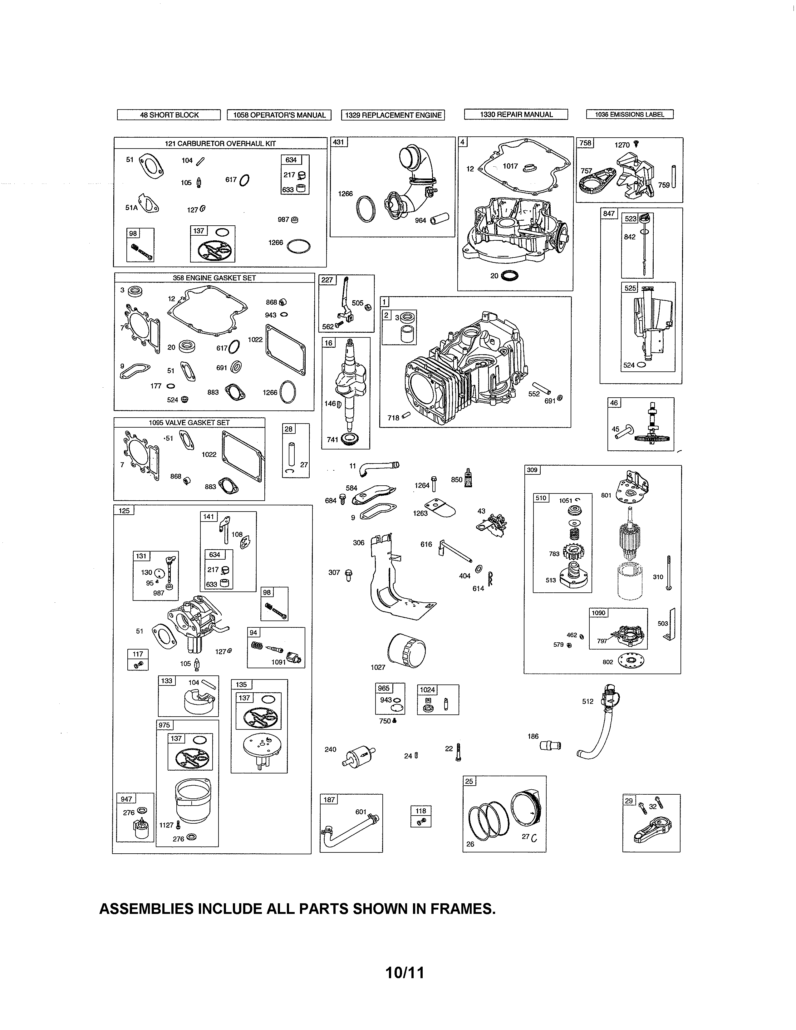 CYLINDER/CARBURETOR/STARTER MOTOR