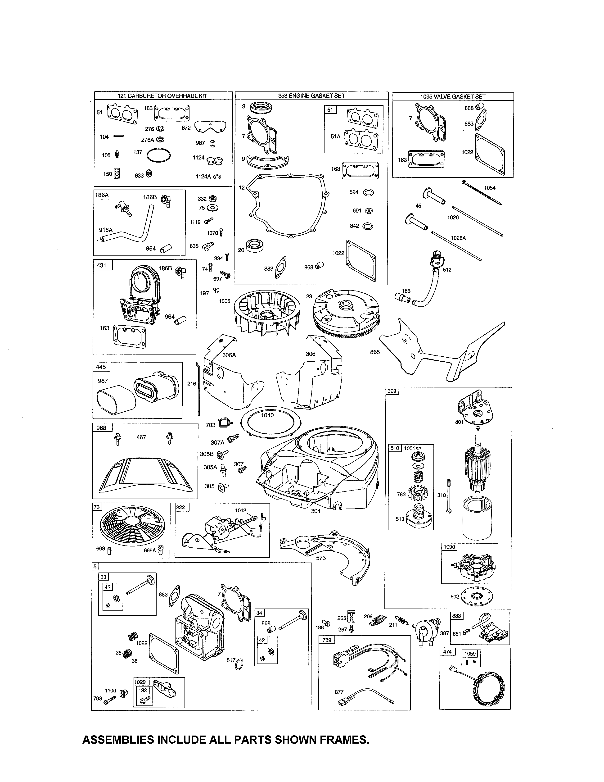 Starter motor/gasket sets