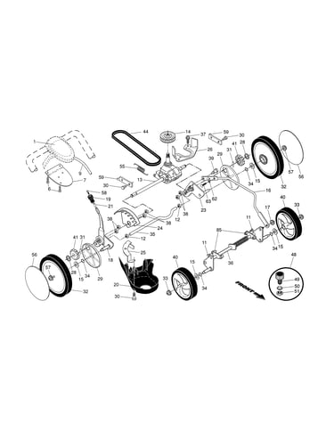 Drive control/gear case/wheels
