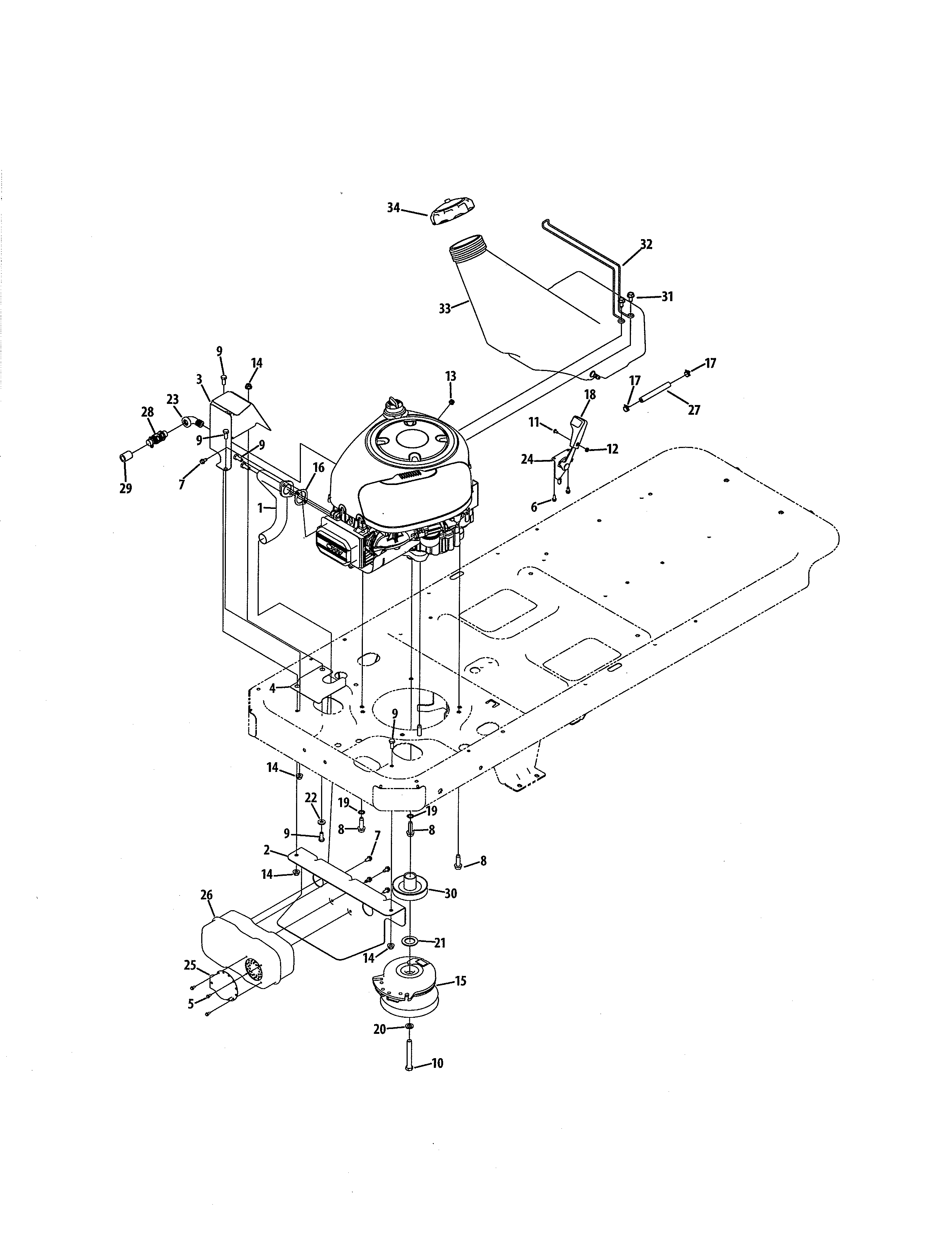 ENGINE CONNECTION 42" W/BRIGGS ENGINE