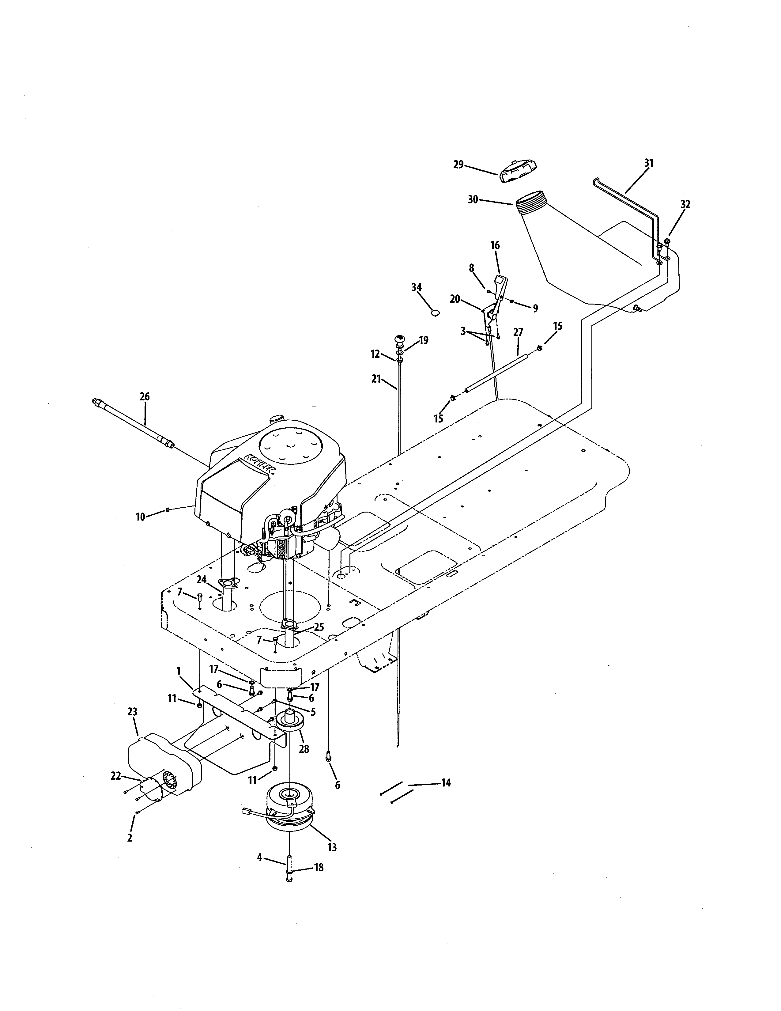 ENGINE CONNECTION 50" W/KOHLER ENGINE