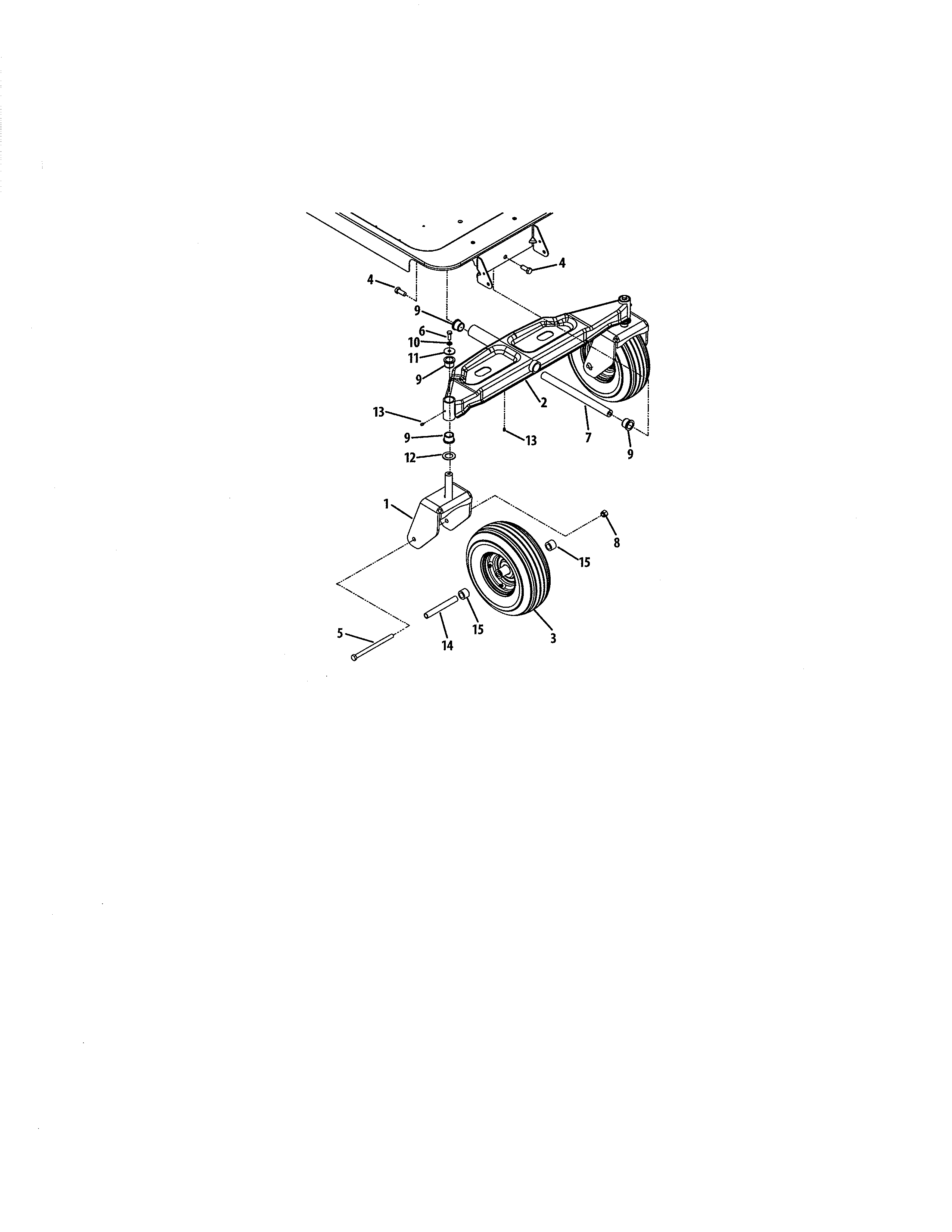 FRONT AXLE, 50" & 54" DECKS