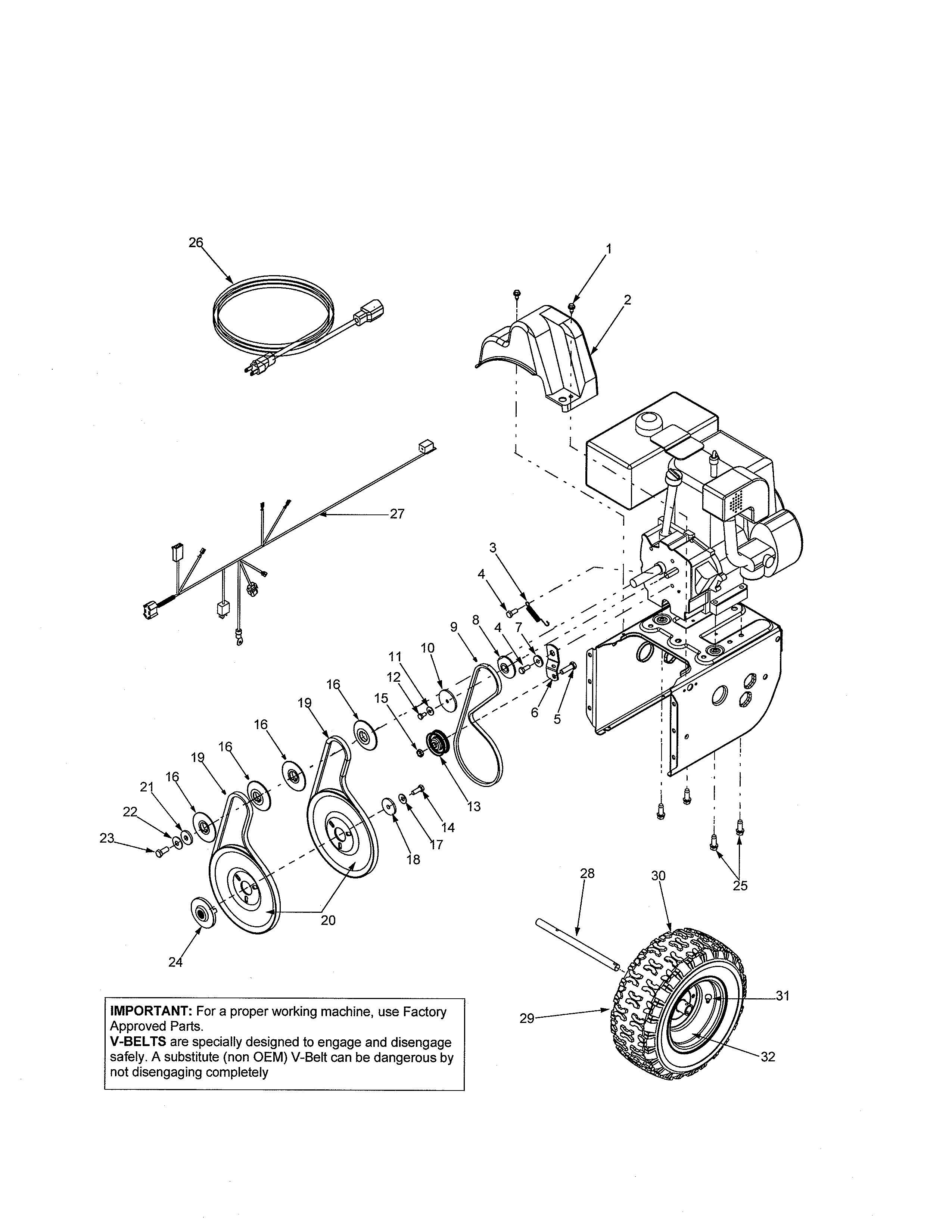 Wheel/auger pulley